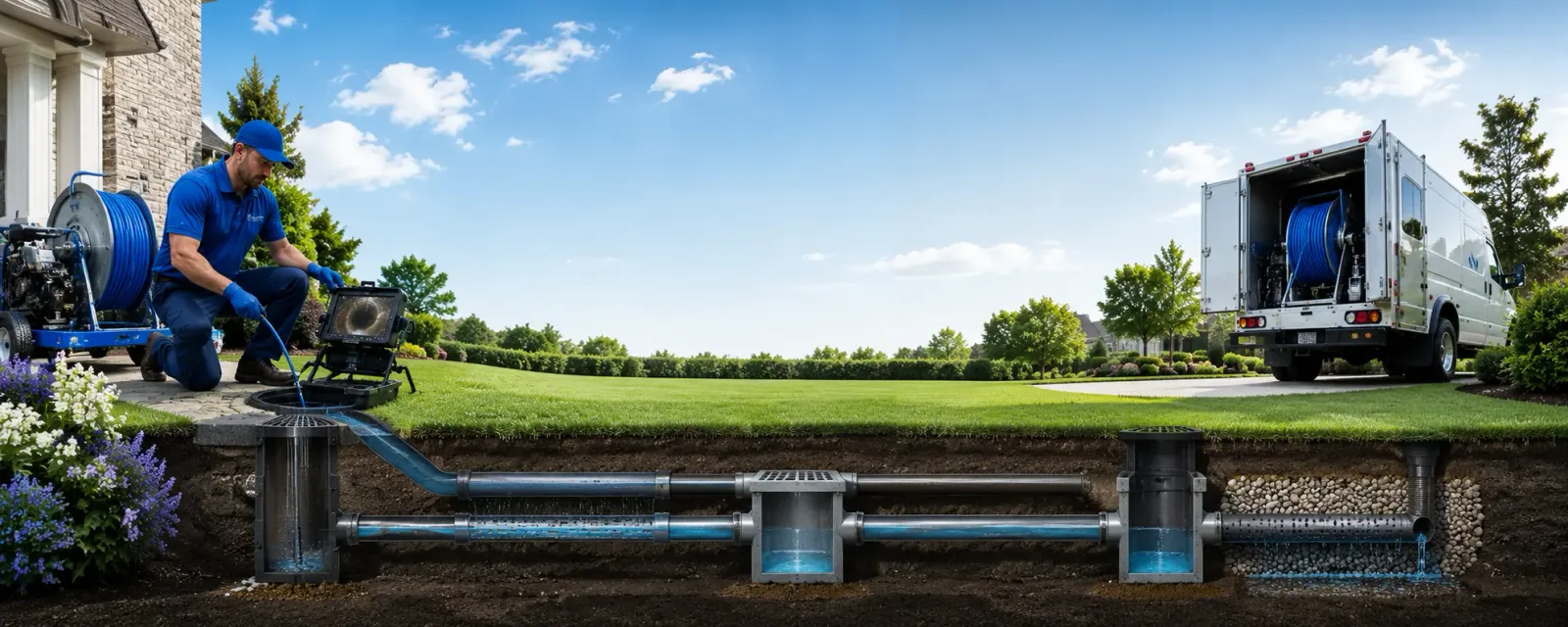 Outdoor drain cleaning information for Huffman, TX
